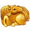 Golden figure of horse. Chinese horoscope symbol