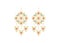 Golden Filigree Earrings with gems, jewelry icons for Shop and Fashion store, isolated or white background