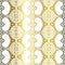 Golden filigree hearts seamless pattern