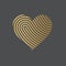 Golden fingerprint heart icon