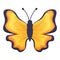 Golden fire butterfly icon, cartoon style