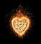 Golden fire openwork heart