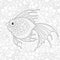 Golden fish. Adult antistress coloring page