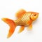 Golden Fish In Japanese Style: 3d Isolated Full Body On White Background