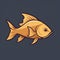 Golden Fish Logo: Simple Flat Vector Design In Gold Color