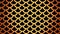 Golden fish scales on black cells pattern marine background 3D illustration
