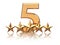 Golden five stars. Service rating of hotels.