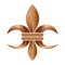 Golden Fleur-de-lis or flower-de-luce. Stylized lily. Decorative