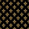 Golden fleur-de-lis seamless pattern black 1