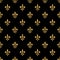 Golden fleur-de-lis seamless pattern black 4