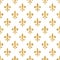 Golden fleur-de-lis seamless pattern white 1