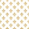 Golden fleur-de-lis seamless pattern white 2