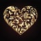 Golden floral ornate heart