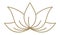Golden flower logo. Line icon. Elegant blossom symbol