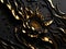 Golden Flowers Design on Black Liquid Marble Background. Modern Aesthetic Floral Wallpaper Design for Banner, Invitation