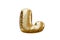 Golden foil letter. Balloon j letter. 3d rendering