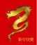 Golden foil paper cut out of a Dragon china