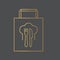 Golden food delivery, takeaway icon