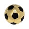 Golden football ball on white background. 3D illustration.
