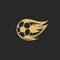 Golden football logo vector illustration