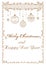 Golden frame christmas background with baubles and snowflakes illustration