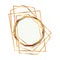 Golden frame dodecagon isolated icon