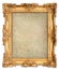 Golden frame with empty cracked canvas for your picture