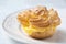 Golden french custard cream puff pastry