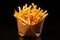 Golden French fries food. Generate Ai