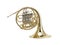 Golden French horn , Horn, Brass Music Instrument Isolated on White background