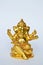 Golden Ganesha statue Hinduism elephant head god worship for luck and success