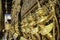 Golden Garuda statues surrounding the temple of Wat Phra Kaew, Bangkok