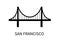 Golden Gate Bridge bulding San Francisco graphic