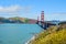 Golden Gate Bridge, over Pacific Ocean, beautiful landscape.