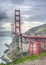 Golden gate bridge, overcast day in San Francisco, landmark bridge