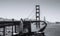 Golden Gate Bridge, San Francisco Black and white image. California, USA
