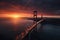 Golden Gate Bridge at sunset, San Francisco, California, USA. Generative AI