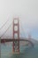 Golden Gate Bridge in thick mist