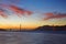 Golden Gate Bridge under sunset