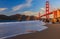 Golden Gate Bridge view from the hidden and secluded rocky Marsh