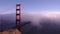 Golden gate in fog