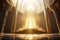 Golden gates of heaven - Guardians of the Gate: Saint Peter and the Pearly Entrance. Glowing golden throne