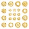 Golden Gear Icon Config Settings Symbol, Gears Signs