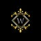 Golden Geometric Royal W Letter Logo