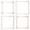 Golden geometric square frames, design elements