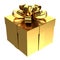 Golden gift box, PNG transparent background