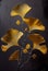 Golden Gingko Leaves, Made with Generative AI