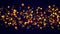 Golden glitter bokeh glowing sparks particles dark festive background