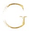 Golden glitter capital letter G with dispersion effect isolated illustration