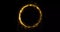 Golden glitter circle, sparkling light shine and particles bokeh glow. Gold glittering ring, magic shimmer light